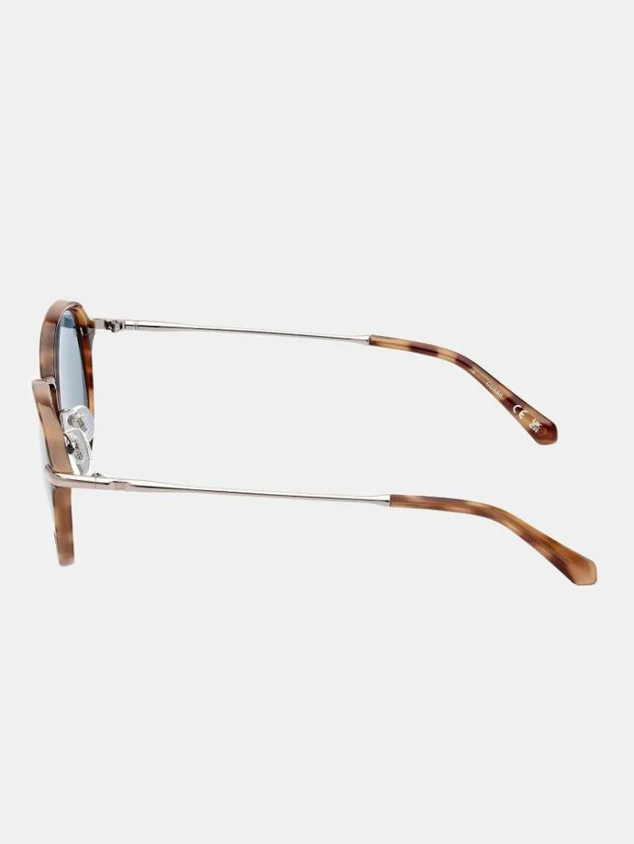 Men Round Sunglasses Model Beige Guess Sunglasses