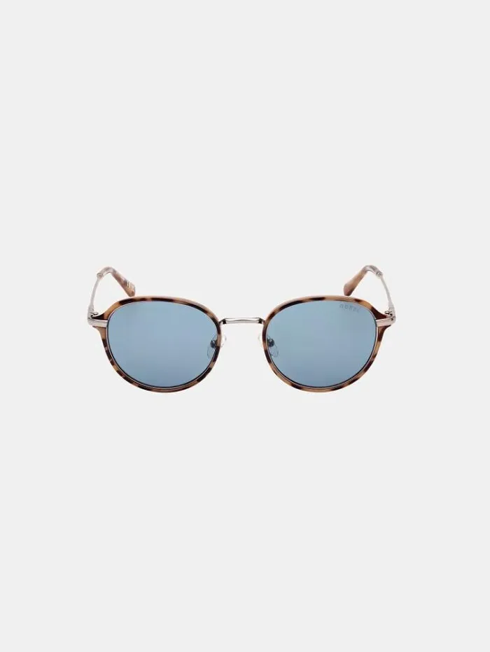 Men Round Sunglasses Model Beige Guess Sunglasses