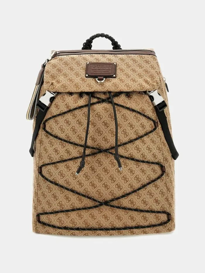 Men Salameda 4g Logo Backpack Multi Beige Guess Backpacks And Bum Bags