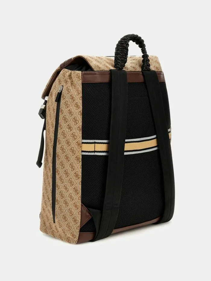 Men Salameda 4g Logo Backpack Multi Beige Guess Backpacks And Bum Bags