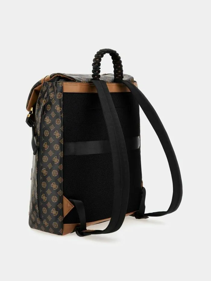 Men Salameda 4g Peony Logo Backpack Brown Multi Guess Backpacks And Bum Bags
