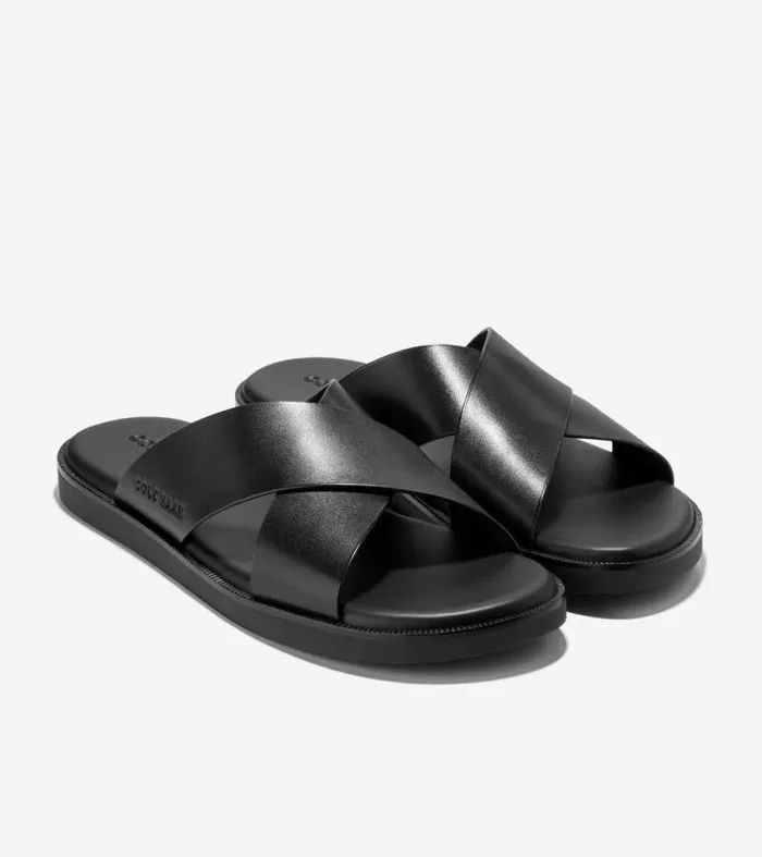 Men Sandals Cole Haan Nantucket Cross Strap Sandals Black