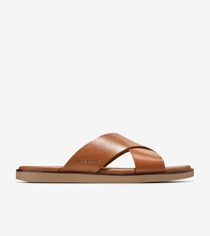 Men Sandals Cole Haan Nantucket Cross Strap Sandals British Tandark Latte