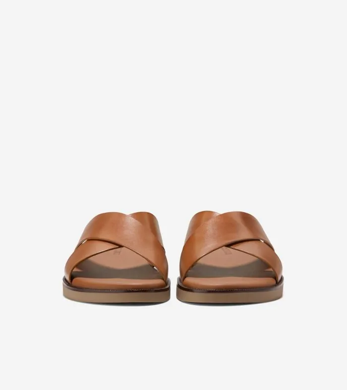 Men Sandals Cole Haan Nantucket Cross Strap Sandals British Tandark Latte