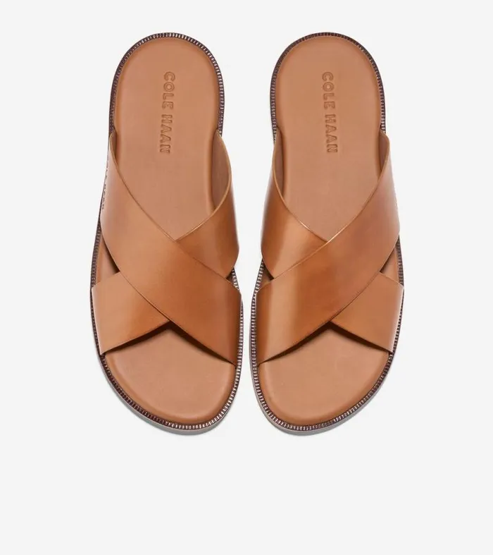 Men Sandals Cole Haan Nantucket Cross Strap Sandals British Tandark Latte