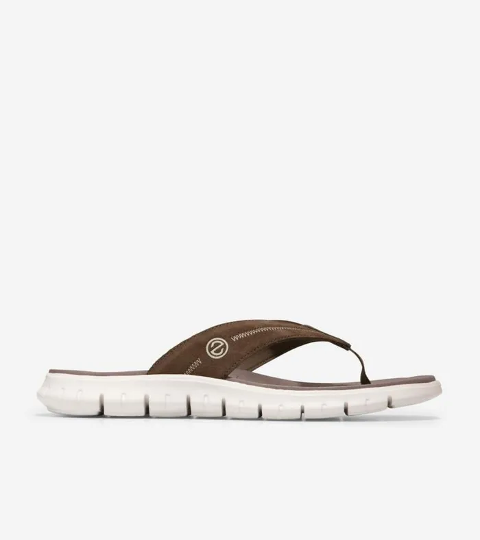 Men Sandals Cole Haan ZERGRAND Thong Sandal Riverstoneoyster Mushroom