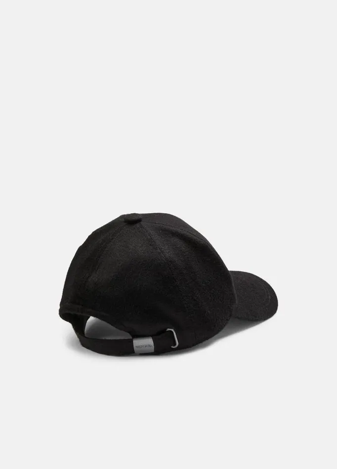 Men Scarves Hats and Gloves Vince Cashmere Baseball Cap Black
