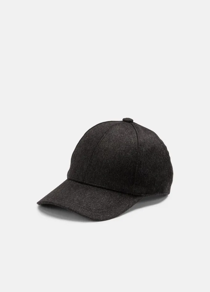 Men Scarves Hats and Gloves Vince Cashmere Baseball Cap Heather Charcoal