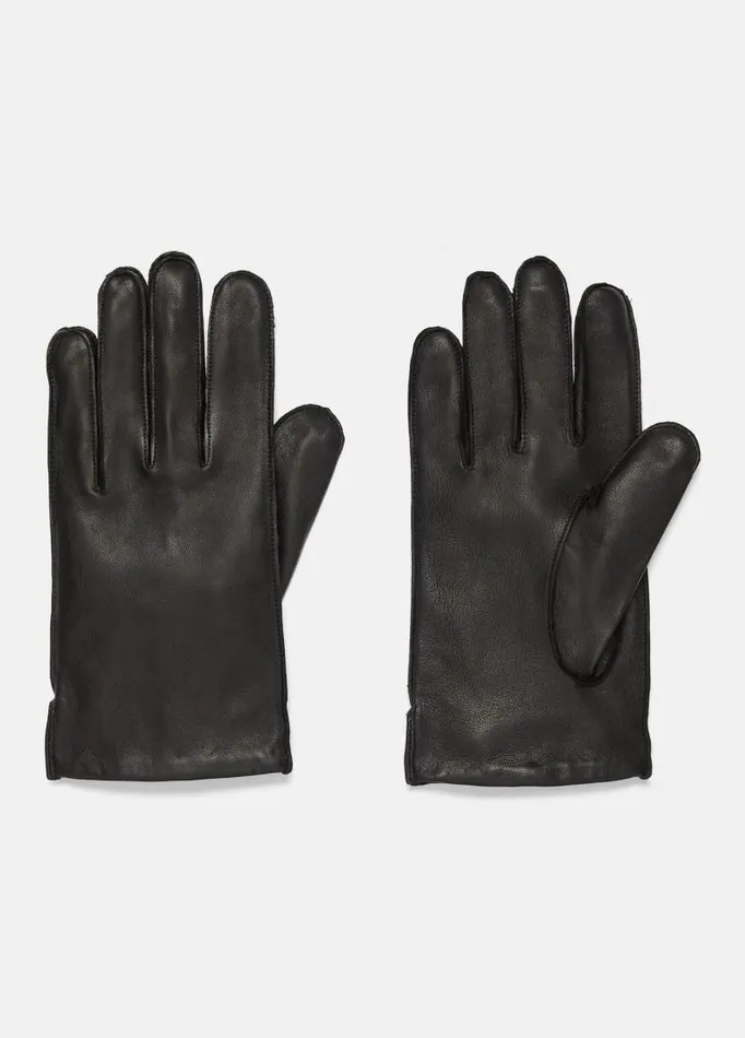 Men Scarves Hats and Gloves Vince Classic CashmereLined Leather Glove Black Camelleto Men Scarves Hats and Gloves Vince Classic CashmereLined Leather Glove Black Camelleto