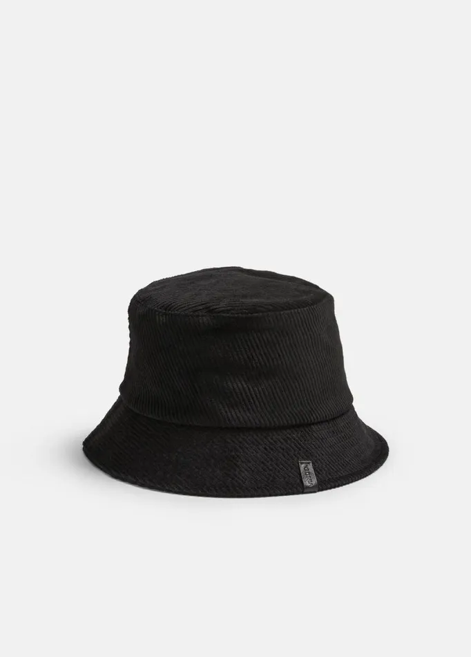 Men Scarves Hats and Gloves Vince Corduroy Bucket Hat Black