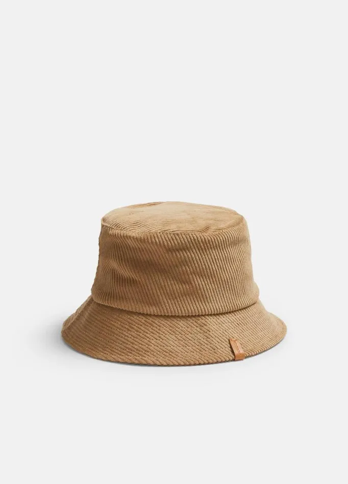 Men Scarves Hats and Gloves Vince Corduroy Bucket Hat Camel