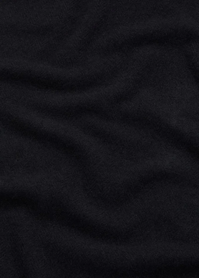 Men Scarves Hats and Gloves Vince Herringbone Cashmere Scarf Black