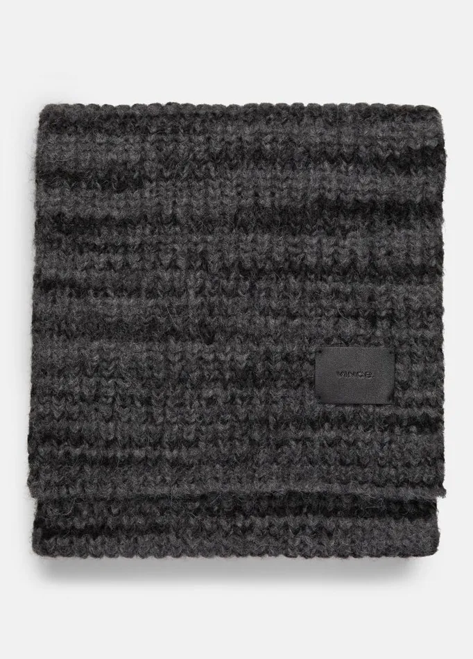 Men Scarves Hats and Gloves Vince SpaceDye AlpacaBlend Scarf Charcoal