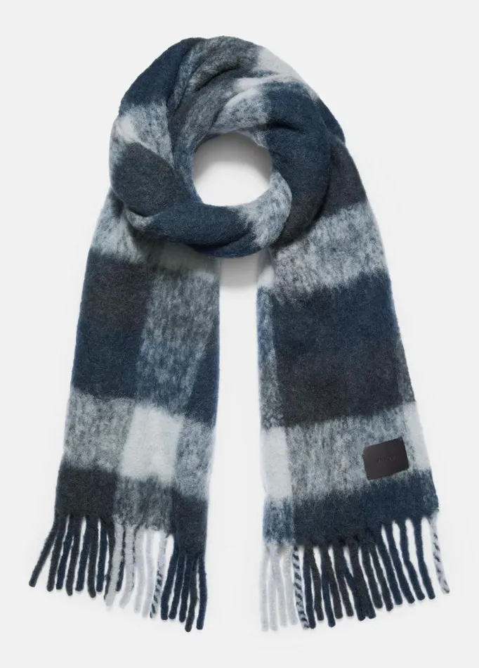 Men Scarves Hats and Gloves Vince Stafford Plaid Brushed AlpacaBlend Scarf Heather Black Coastal Men Scarves Hats and Gloves Vince Stafford Plaid Brushed AlpacaBlend Scarf Heather Black Coastal