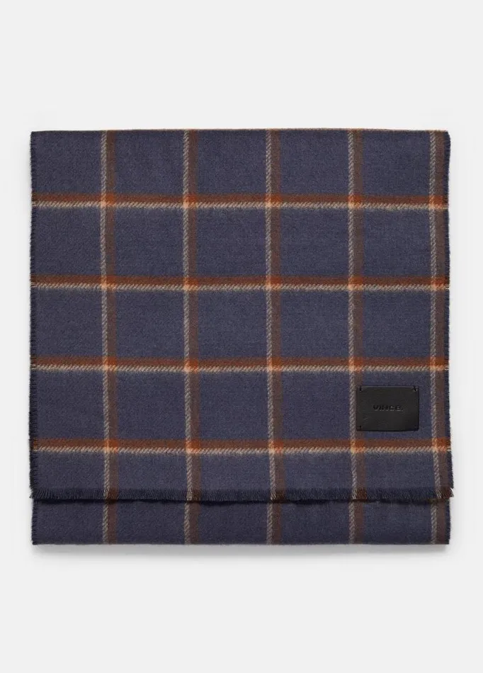 Men Scarves Hats and Gloves Vince Windowpane Wool And Cashmere DoubleFace Scarf Night Storm Men Scarves Hats and Gloves Vince Windowpane Wool And Cashmere DoubleFace Scarf Night Storm