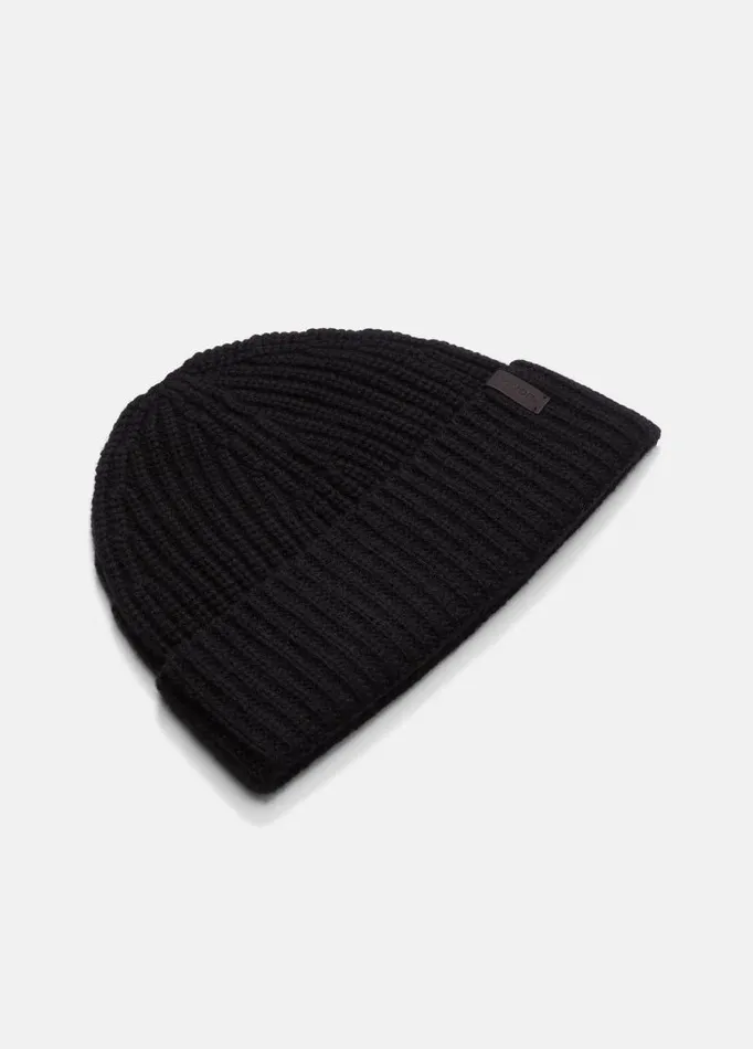 Men Scarves Hats and Gloves Vince WoolCashmere ShakerStitch Hat Black