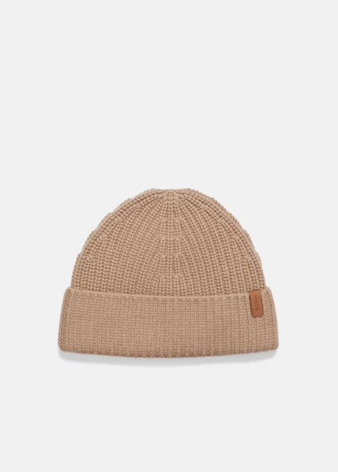 Men Scarves Hats and Gloves Vince WoolCashmere ShakerStitch Hat Camel