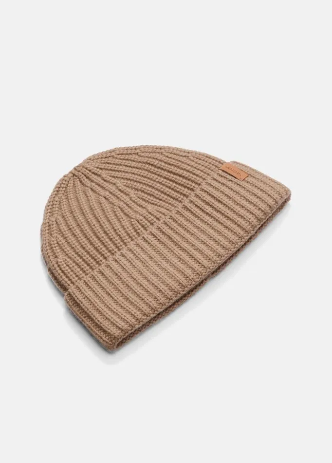 Men Scarves Hats and Gloves Vince WoolCashmere ShakerStitch Hat Camel
