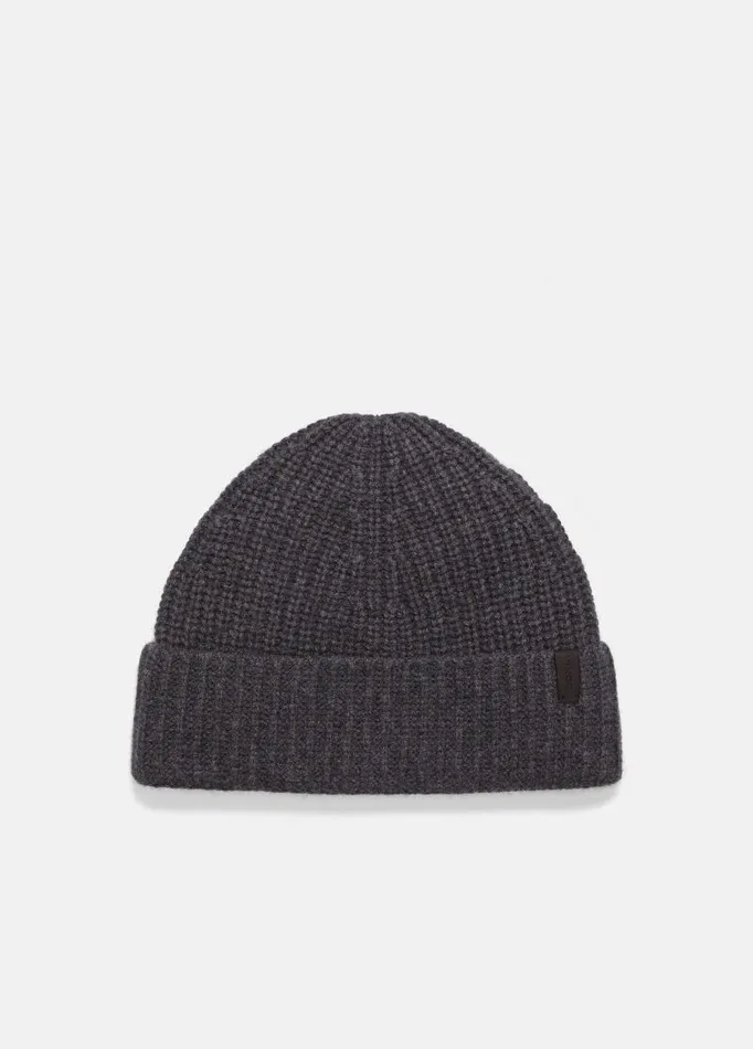 Men Scarves Hats and Gloves Vince WoolCashmere ShakerStitch Hat Charcoal