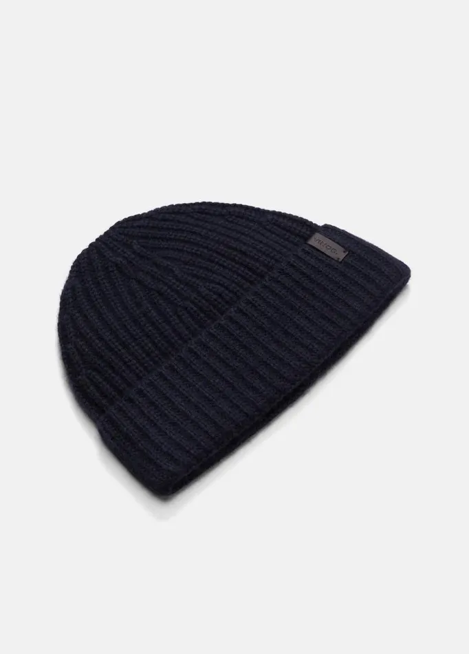 Men Scarves Hats and Gloves Vince WoolCashmere ShakerStitch Hat Coastal Blue
