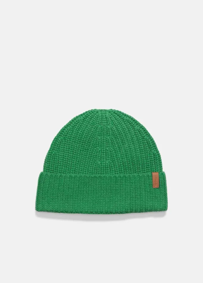Men Scarves Hats and Gloves Vince WoolCashmere ShakerStitch Hat Jade Leaf