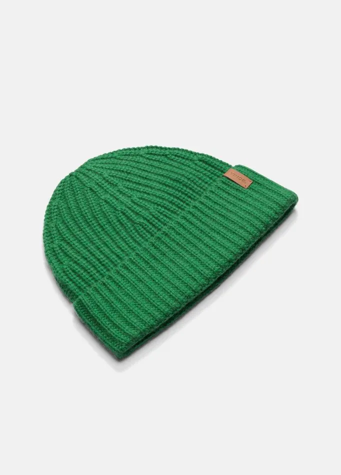 Men Scarves Hats and Gloves Vince WoolCashmere ShakerStitch Hat Jade Leaf