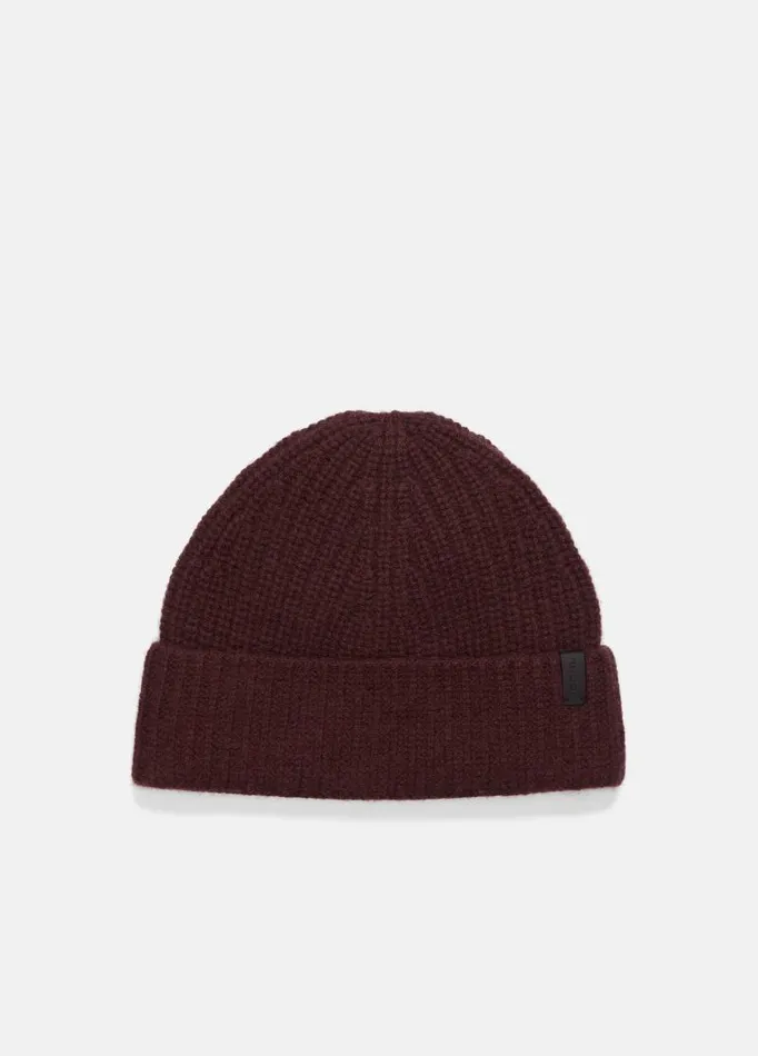 Men Scarves Hats and Gloves Vince WoolCashmere ShakerStitch Hat Pinot Vino