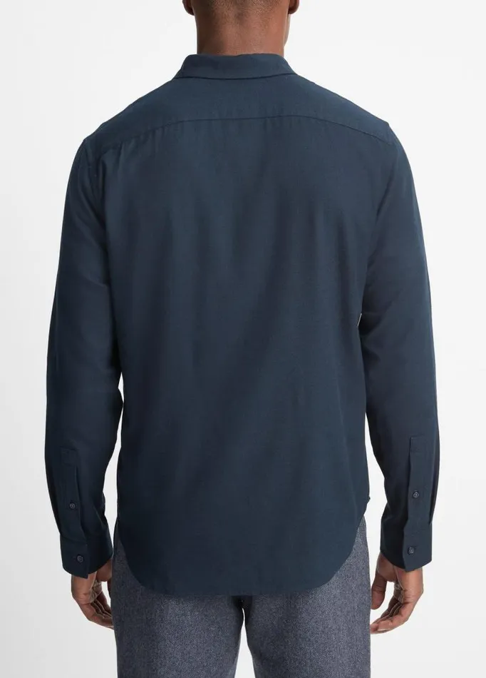Men Shirts Vince Brushed CottonWool Shirt Coastal Blue