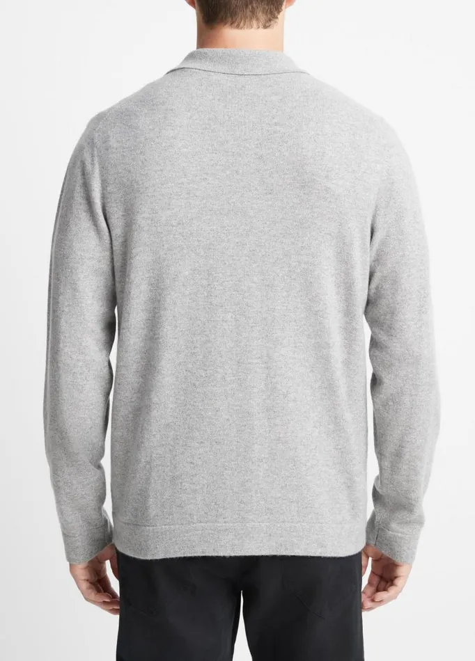 Men Shirts Vince Cashmere Sweater Shirt Heather Grey