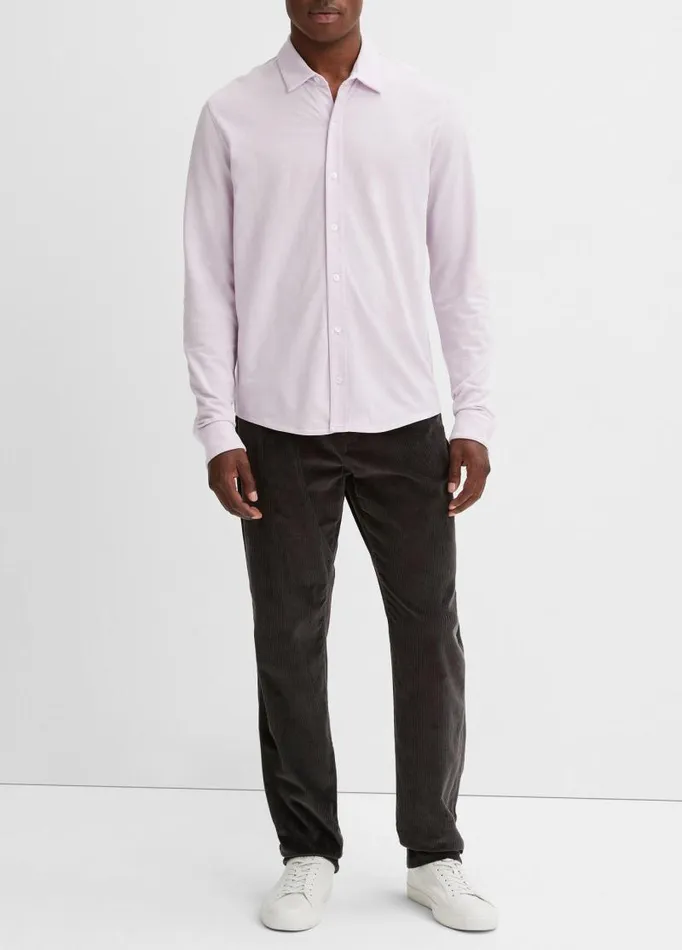 Men Shirts Vince Cotton Piqu ButtonFront Shirt Fox Glove