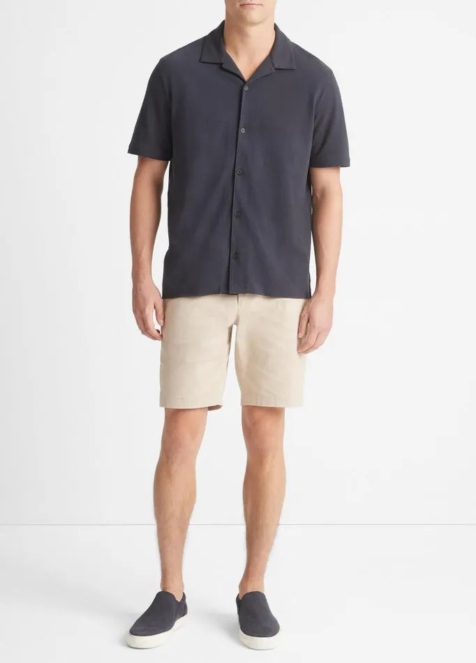 Men Shirts Vince Cotton Piqu Cabana ShortSleeve ButtonFront Shirt Coastal Blue Men Shirts Vince Cotton Piqu Cabana ShortSleeve ButtonFront Shirt Coastal Blue