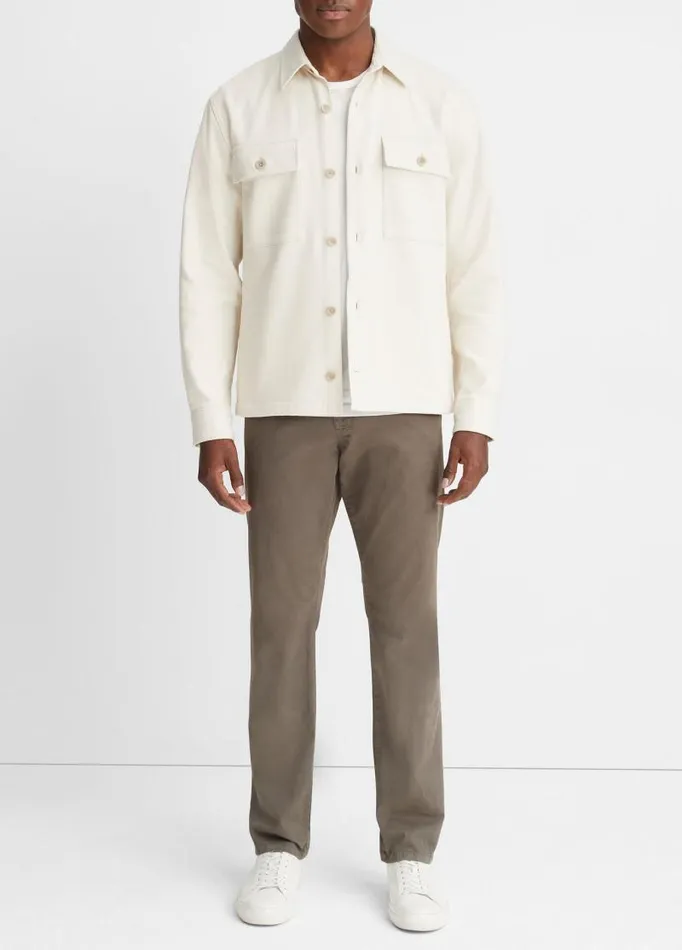 Men Shirts Vince DoubleFace Workwear Shirt Bonelight Taupe