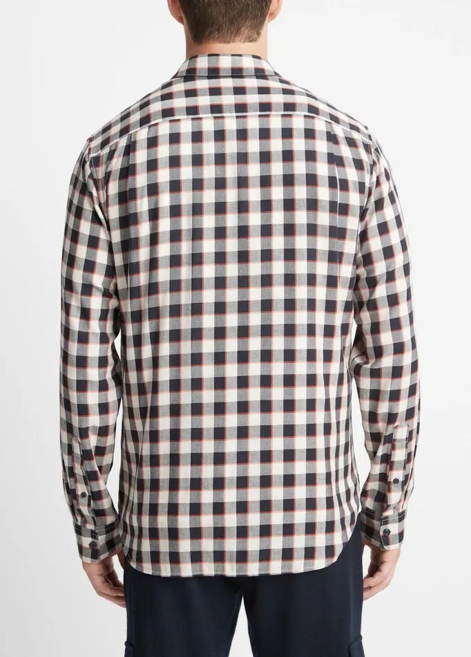 Men Shirts Vince Ojai Plaid Shirt Stone Beachcoastal Blue