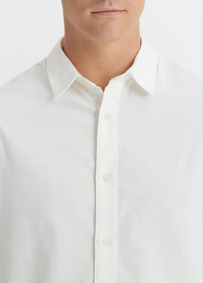 Men Shirts Vince Stretch Oxford LongSleeve Shirt Optic White