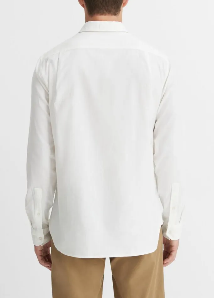 Men Shirts Vince Stretch Oxford LongSleeve Shirt Optic White