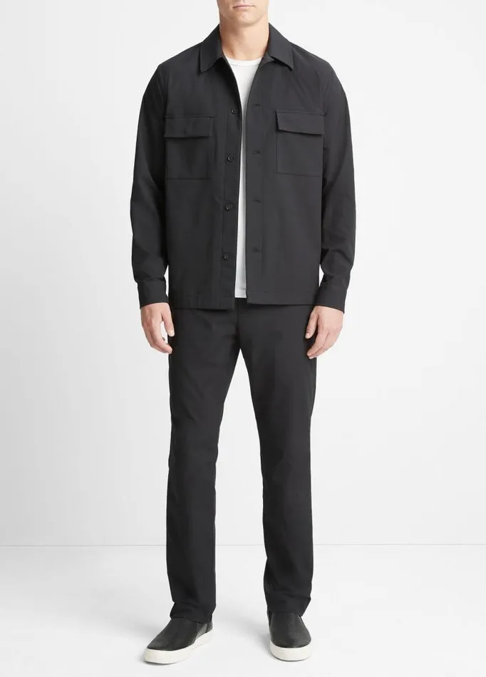 Men Shirts Vince TechDobby Shirt Jacket Black