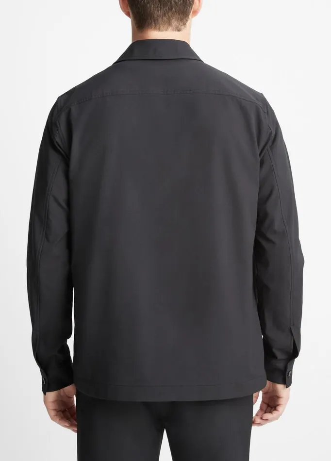 Men Shirts Vince TechDobby Shirt Jacket Black