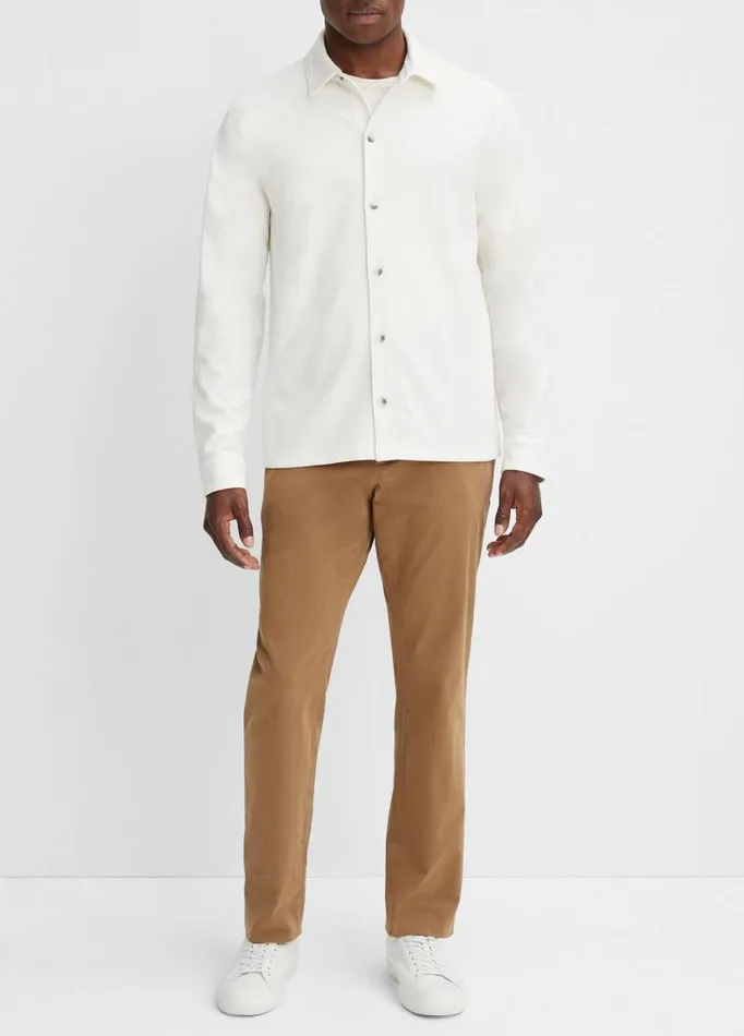 Men Shirts Vince Twill Knit ButtonFront Shirt Bone