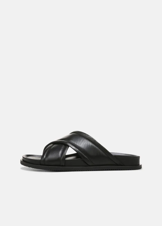 Men Shoes Vince Derek Leather Sandal Black