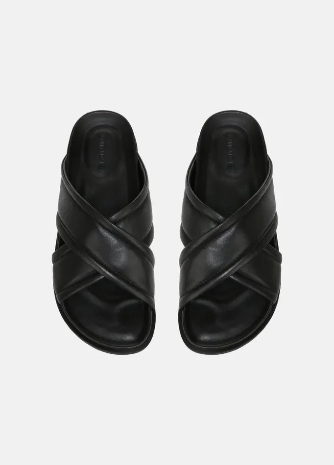 Men Shoes Vince Derek Leather Sandal Black