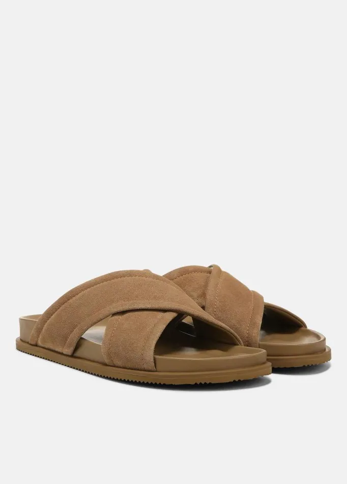 Men Shoes Vince Derek Suede Sandal New Camel