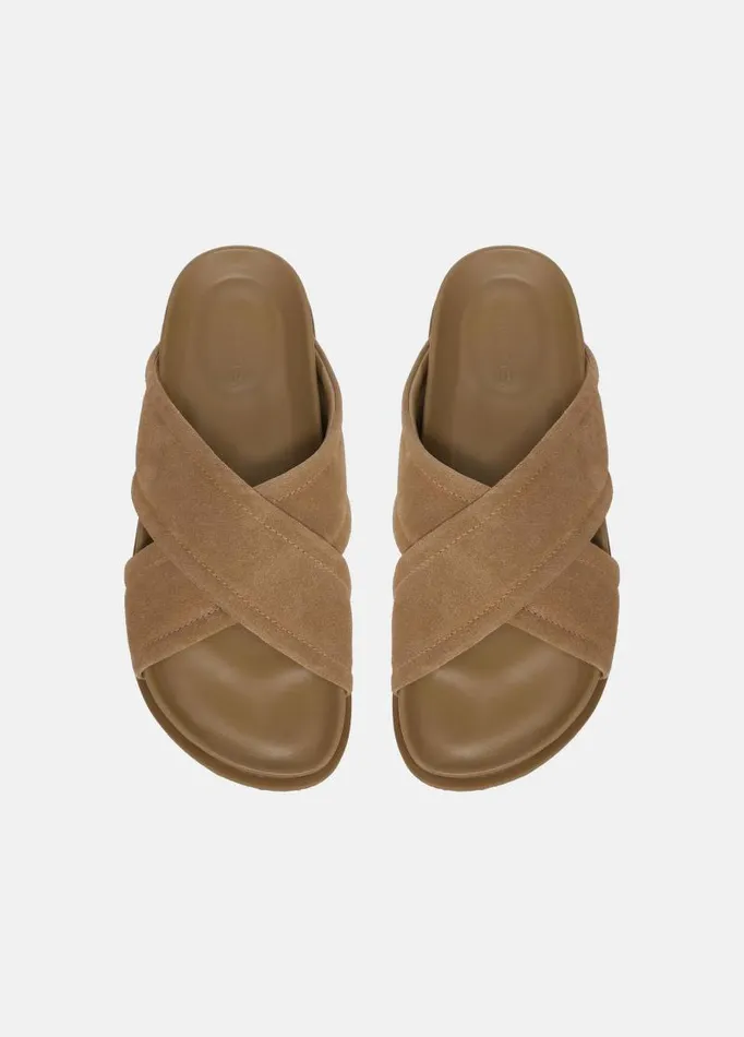 Men Shoes Vince Derek Suede Sandal New Camel