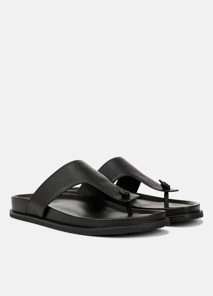 Men Shoes Vince Diego Suede Thong Sandal Black