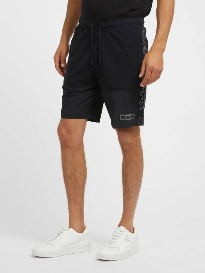 Men Side Logo Band Shorts Black Guess Shorts