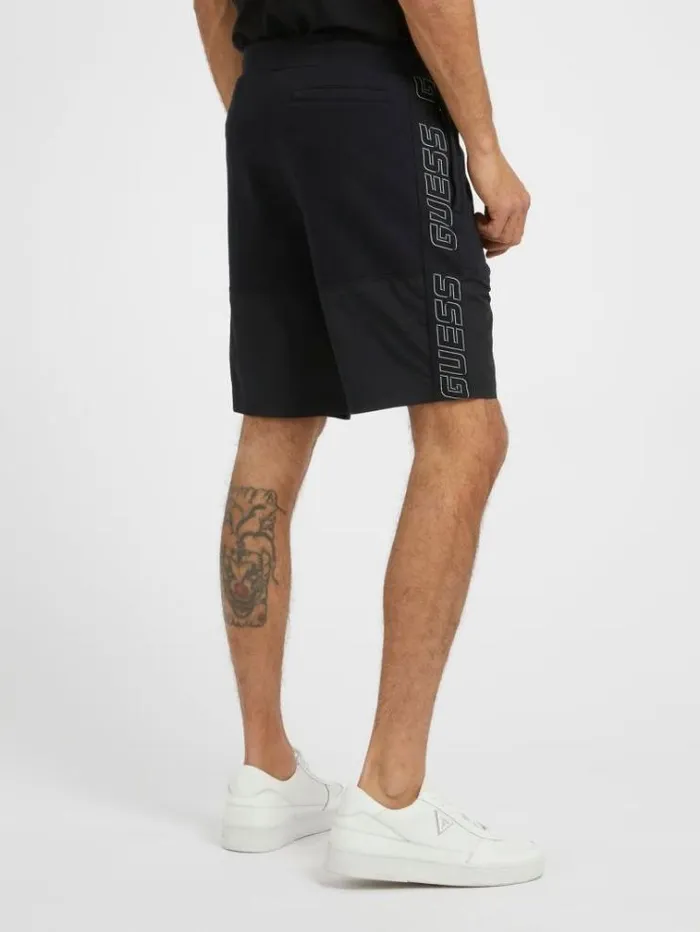 Men Side Logo Band Shorts Black Guess Shorts