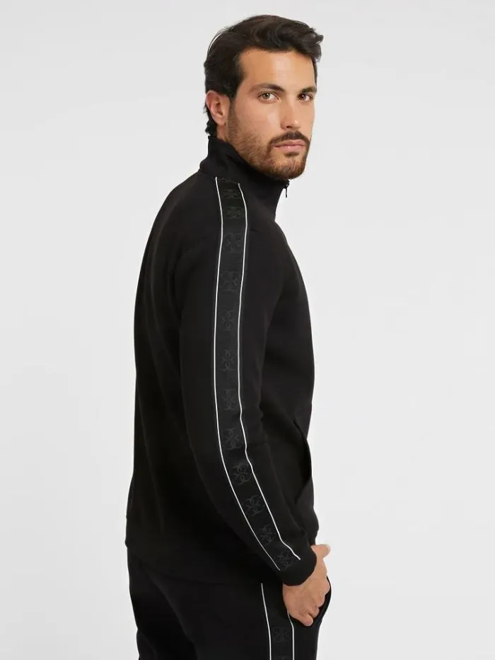 Men Side Logo Sweatshirt Black Guess Knitwear And Sweatshirts