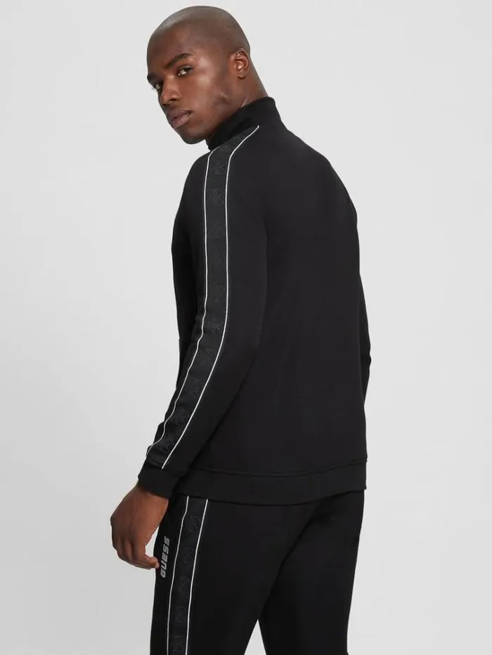 Men Side Logo Sweatshirt Black Guess Knitwear And Sweatshirts