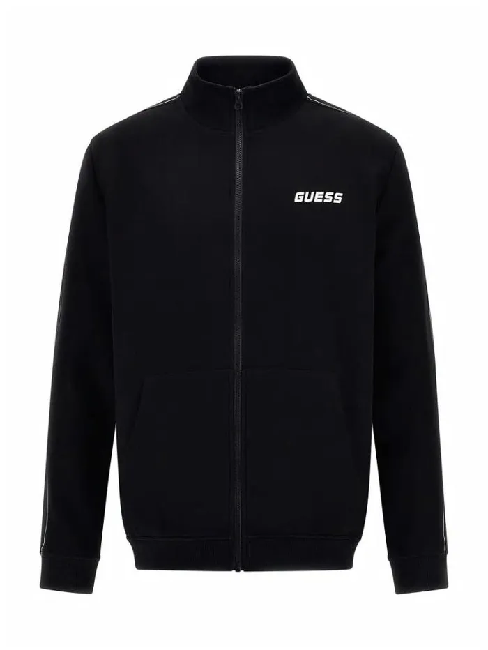 Men Side Logo Sweatshirt Black Guess Knitwear And Sweatshirts