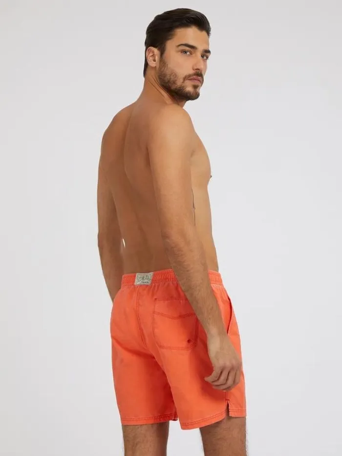Men Side Print Medium Swim Trunk Orange Guess Beachwear