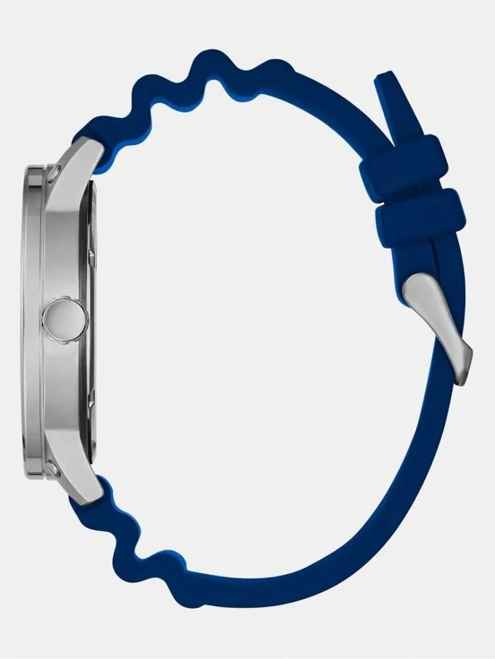 Men Silicone Analogue Watch Blue Guess Watches
